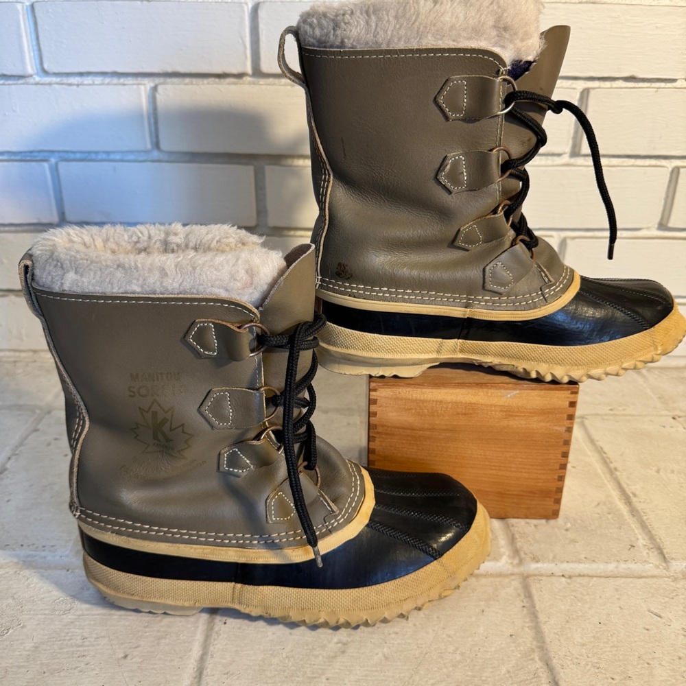 Vtg Sz 7 Womans Sorel Kaufman Manitou Snow Boots Insulated Waterproof Boots - Picture 11 of 14